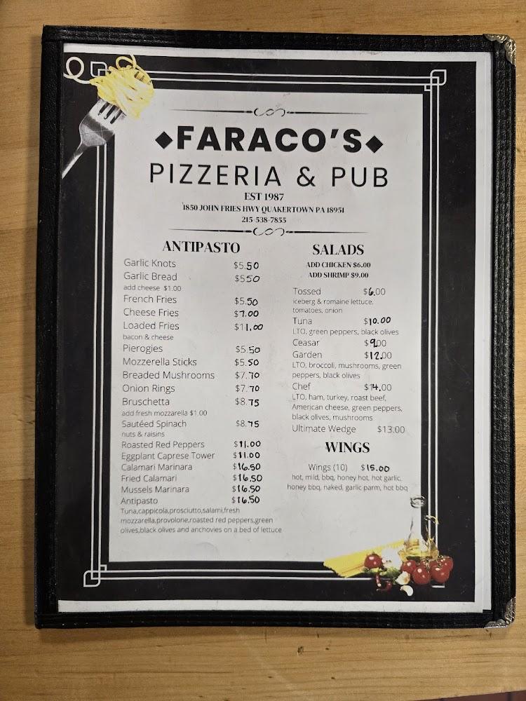 Faraco's Pizzeria & Restaurant Menu image 2